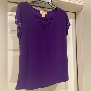 Diana Belle~Rich Purple~Stretchy~Blouse~Top~Size L
